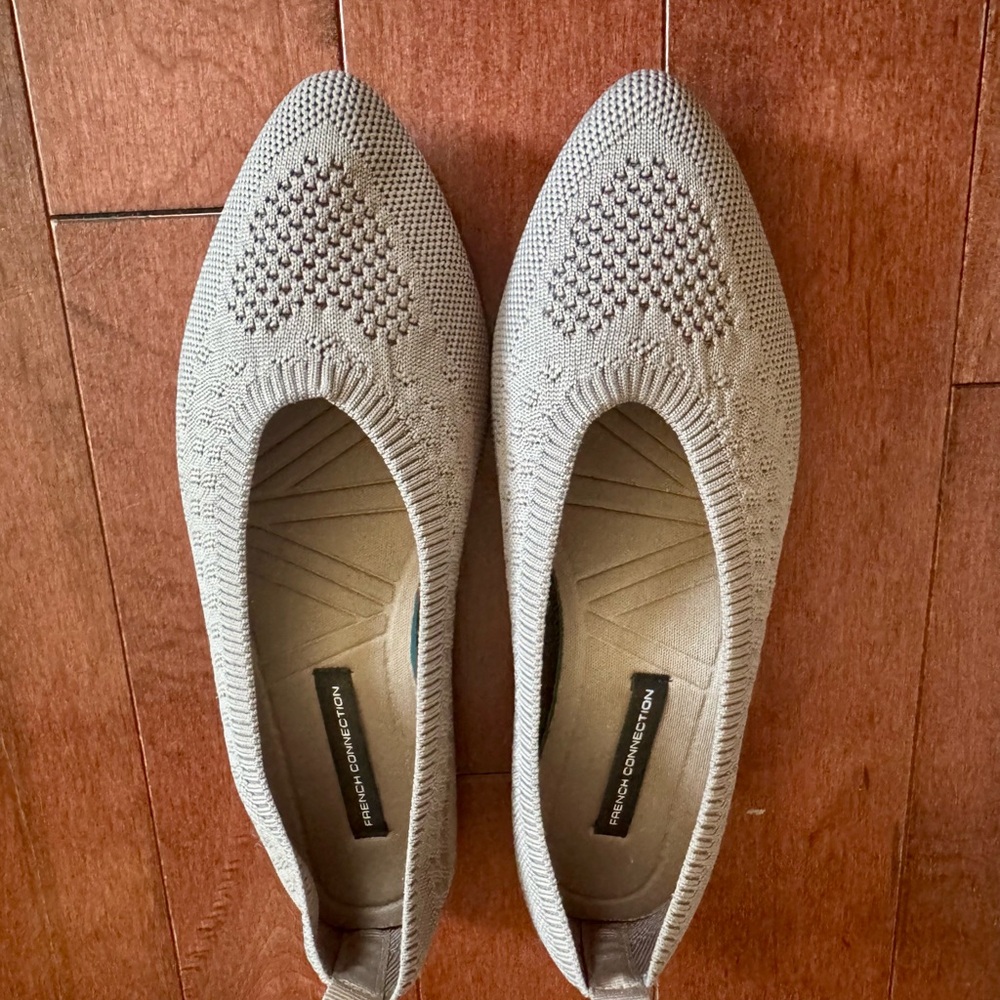 French Connection Tan Knit Flats